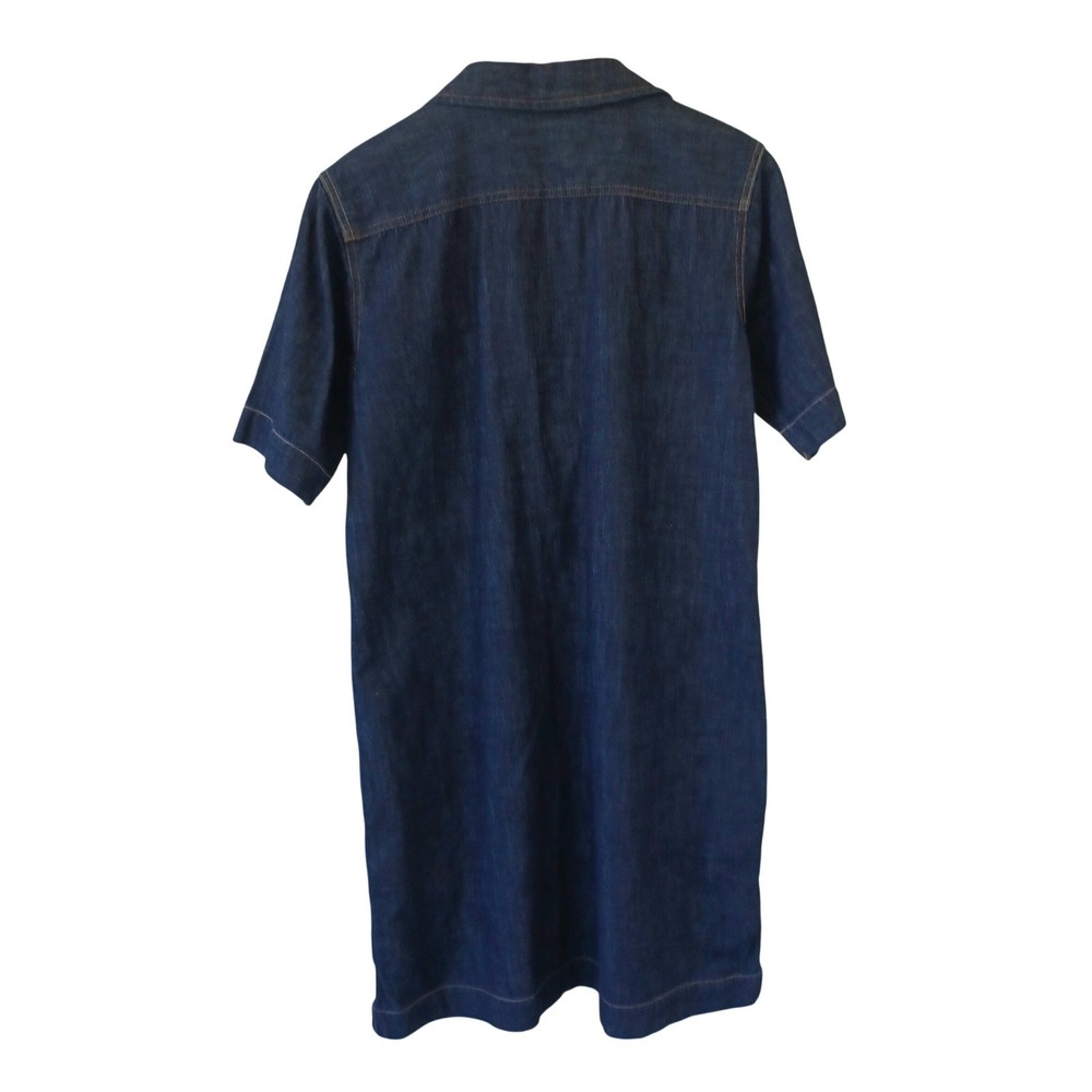 Lauren Ralph Lauren Womens Petite Medium Dark Wash Denim V-Neck Shift Dress PM - Picture 4 of 12